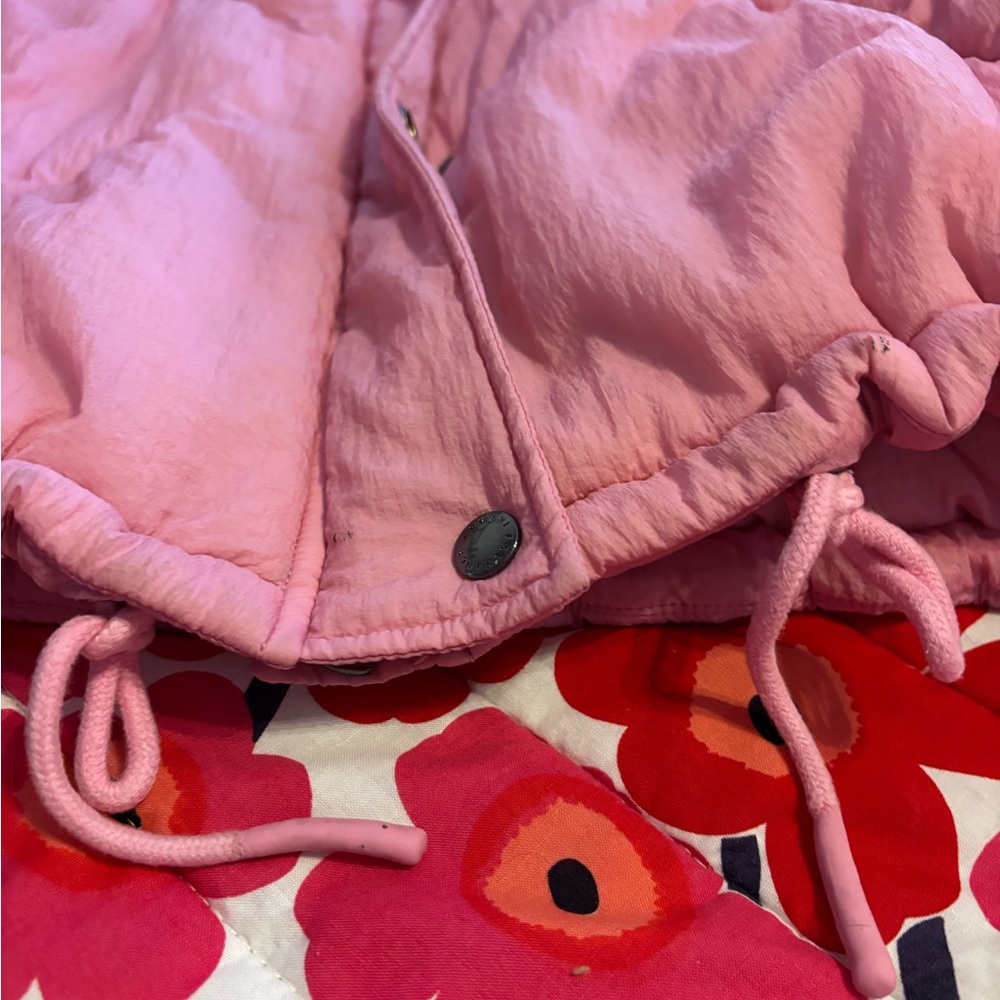 Armani Exchange Pink Puffer Jacket With Faux Fur Trim - Picture 8 of 9